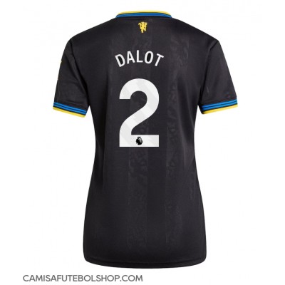 Camisa de time de futebol Manchester United Diogo Dalot #2 Replicas 3º Equipamento Feminina 2025-26 Manga Curta Camisa de time de futebol Manchester United Diogo Dalot #2 Replicas 3º Equipamento Feminina 2025-26 Manga Curta